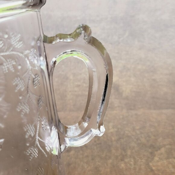 Antique EAPG Footed Creamer & Sugar Set, Bryce Higbee & Co, Butterfly with Spray - Picture 7 of 10